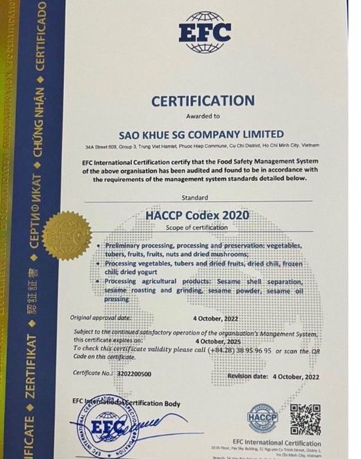 HACCP Codex 2020 — EFC International Certification